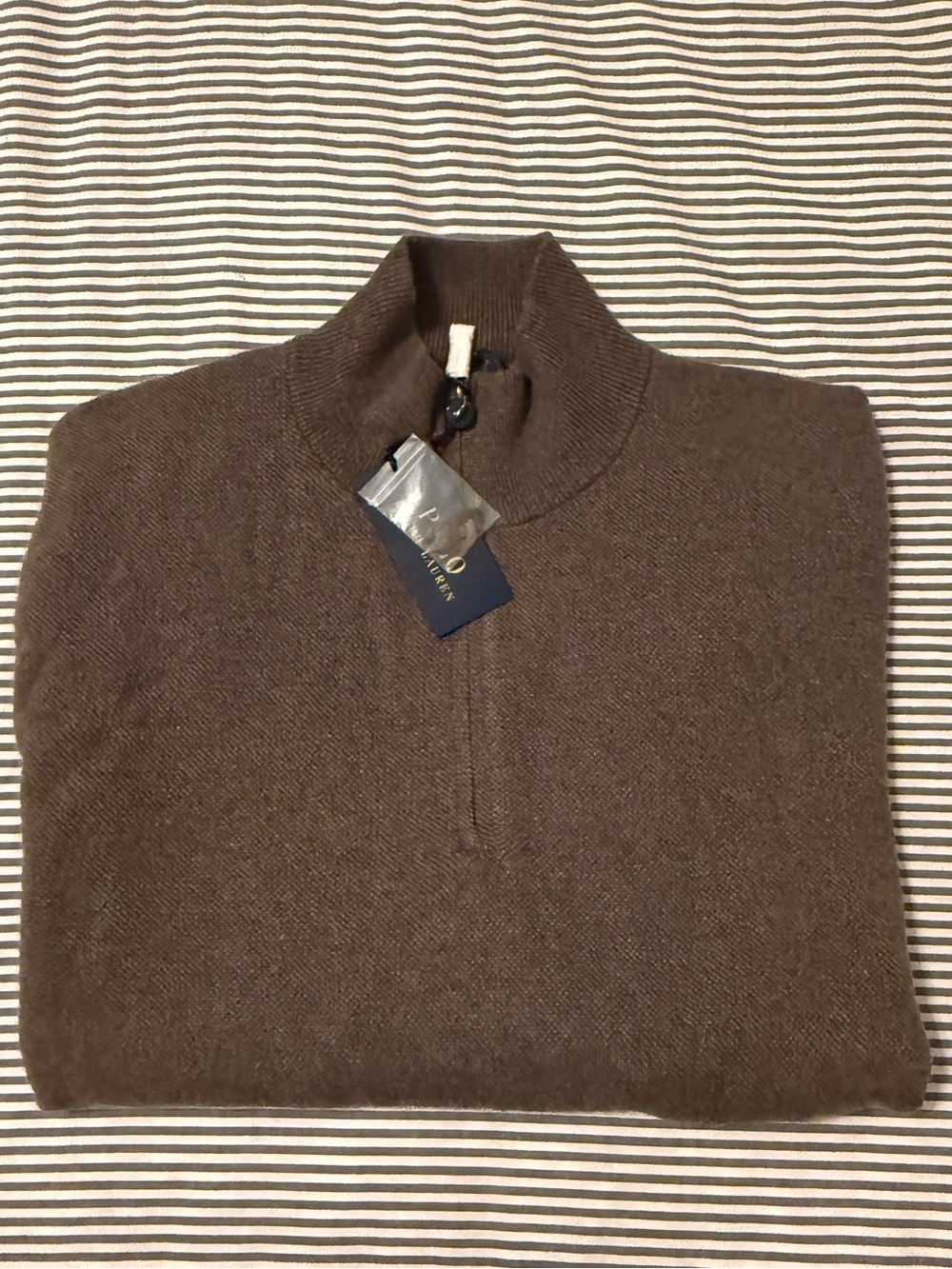 NWT Polo Ralph Lauren 100% Cashmere Quarter Zip Sweater XXL Loden Bird